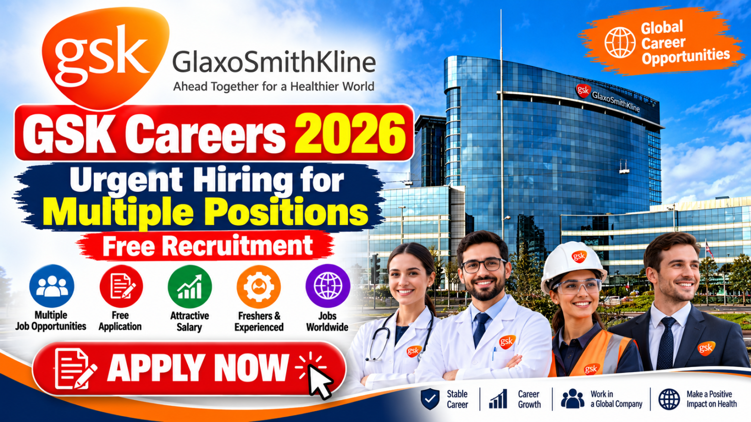 GSK Careers 2026 - Urgent Hiring for Multiple Positions | Free Recruitment